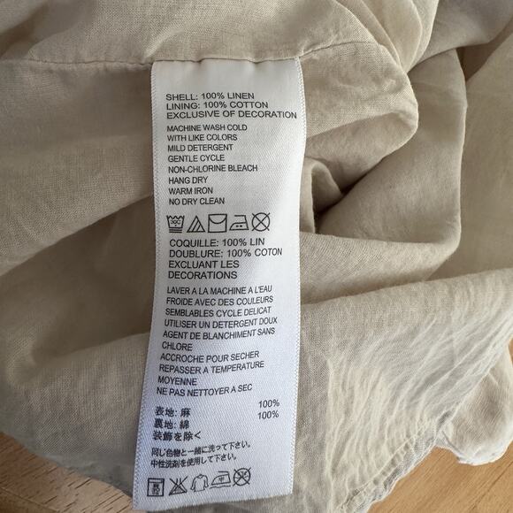 Tommy Bahama Skirt Womens 6 Khaki Linen Two Palms Tiered Ruffle Raw Edged Trim - Picture 5 of 8